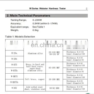 W-20A Portable Webster Hardness Tester for Testing Aluminum thumbnail-3