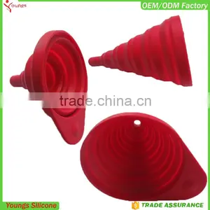 FDA Silicone Funnel Cheap Wholesale Collapsible Funnel Silicone Kitchen Funnel thumbnail-1