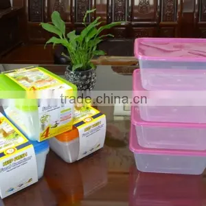 Supermarket Set of 4 Pcs Rectangular Plastic Food Storage Container / Food Storage Box 1000ml thumbnail-2