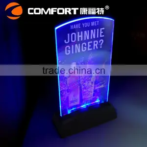 Rechargeable Clear Illuminated Led Table Tent thumbnail-5