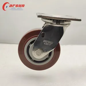 Wet Or Corrosive Environment Use Heavy Duty SS304 Caster 100/125/150/200mm Stainless Steel Castors Wheels thumbnail-3