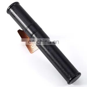 80g Antique Silver Brass Metal Embossed Flower Pattern Customized Logo Travel Cigar Tube thumbnail-3