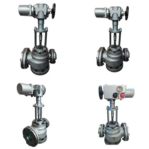 Intelligent Output Signal : 4 ~ 20mA Electric Motorized Three-way Control Valve thumbnail-1