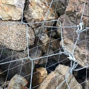 Cost-Effective Woven Galvanized Steel Rope Mesh With Bending/Welding/Cutting Services for Rockfall Protection on Rural Roads thumbnail-1