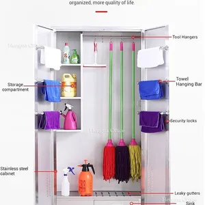 Mold-Resistant Cleaning Cabinet With Drying Rods for Bathrooms | Easy to Clean and Maintain thumbnail-4