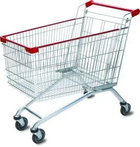 280 L Supermarket Shopping Trolley European Style Metal Supermarket Shopping Carts Trolley Custom Logo Printing thumbnail-3