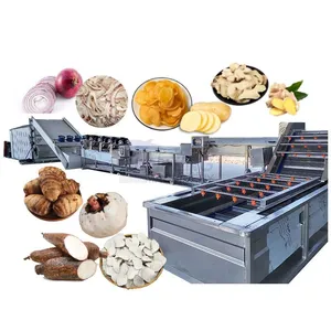 Commercial Radish Konjac Ginger Garlic Apricot Jujube Yam Cleaning Slicing and Drying Production Line thumbnail-1