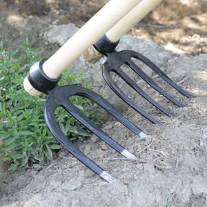 One Piece Rail Steel Garden Fork Farming Tools Heavy Duty Agricultural Fork for Soil Digging and Farm Use thumbnail-3