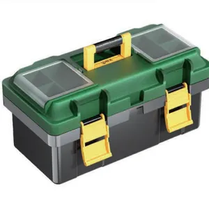 17 Inch Reinforced Heavy-Duty Plastic Tool Box, Impact-Resistant Storage Organizer thumbnail-1
