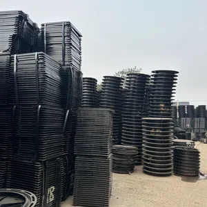 Custom-Sized or Logo D400 Heavy-Duty Roadway Ductile Cast Iron Manhole Cover Black Round & Rectangles Parking Safety thumbnail-5