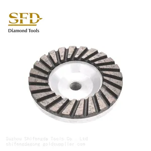 100mm M14 Aluminium Turbo Diamond Cup Wheel for Stone Grinding thumbnail-1