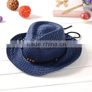 2015 New Outdoor Cheap Summer Fashion Straw Hat Children Hat Cowboy Hat Bulk Straw Cowboy Hats thumbnail-4