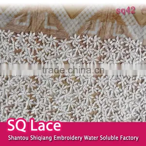 Cotton Mesh Lace Fabric/Embroidery Flower Lace/Water Soluble Lace For Garment Accessory thumbnail-1