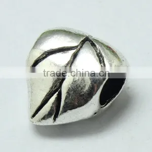 Wholesale Pdora Jewelry Accessories Leaf Shape Large Hole Metal Beads, Zinc Alloy Bracelets and Necklace Slide Beads thumbnail-3