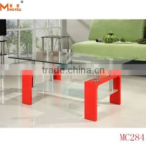 Modern Glass Top Mdf Coffee Table thumbnail-3