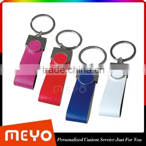 New Products 2015 Innovative Product Metal pu Leather Keychain Embossed Custom Leather Leather Keychain thumbnail-2