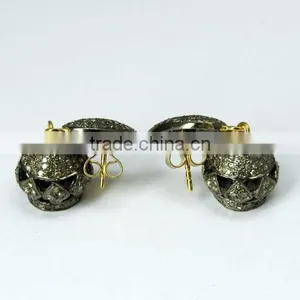 Royal Design !! Jhumki Diamond 925 Sterling Silver Earring, Indian Fashion Jewelry, 925 Silver Jewelry thumbnail-4
