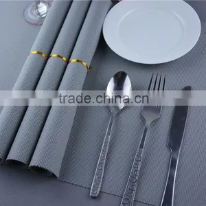 PVC Plastic Table Mat Dinner Placemat Light Grey Placemat Pure Color 45*30cm thumbnail-2