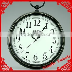 Metal Classical Black With Hanger Cheap Desk and Table Timepiece Wall Clock thumbnail-1