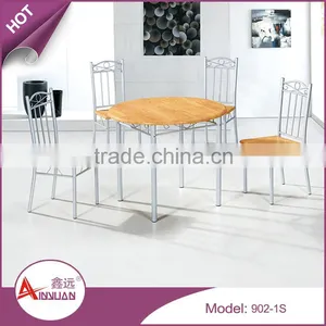 Foshan Furniture Wood Dinner Table Designs 4 Seater Model Restaurant Round Dining Table Set thumbnail-3