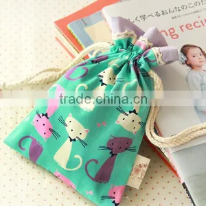 Promotional Organic Wholesale Cotton Fabric Drawstring Bag thumbnail-1