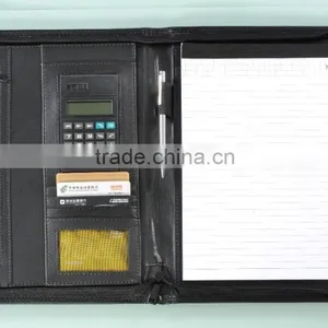 Promotion Gift Item Custom High Quality a4 Leather Portfolio Folder thumbnail-1