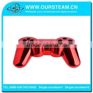 Red Chrome Faceplate for PS3 Wireless Controller Chrome Housing for PS3 Controller Full Shell and Full Set Buttons thumbnail-3