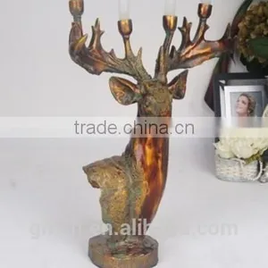 2015 Hot!! Wedding Bronze Deer Head Resin Candlestick on Sale thumbnail-1