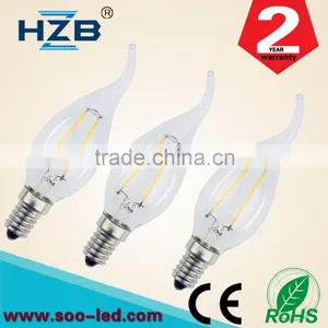 New 2015 E14 LED Lamp Filament Glass Housing Blub 220V 2W 4W Light Brightness 360 Degree Retro Candle Chandelier Lampade thumbnail-1