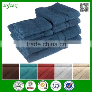China Supply Solid Color New 100% Cotton Ring Spun Towel Set With Dobby thumbnail-1