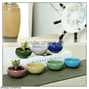 Personalized Crack Glaze Ceramic Flower Pot thumbnail-1