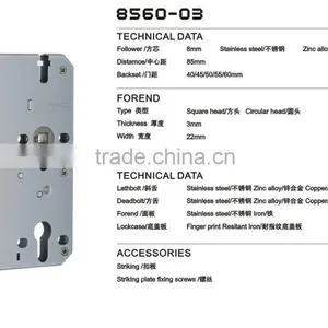 Europe Standard High Quality 8560 Door Mortise Lock Body thumbnail-2