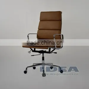 Replica EA219 Charles Office Chair - Tan Color Genuine Leather thumbnail-1