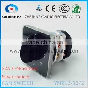 Cam Switch YMZ12-32/2 White Black Selector Ui 690V 32A 2 Poles 8 Terminals Changeover Rotary Switch Sliver Point Contacts thumbnail-1