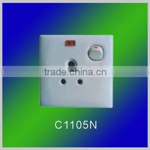5A,13A,15A 1 Gang Switched 3 Pin Socket With Light/1 Way Switch Three Pin Socket With Neon thumbnail-1