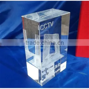 New Products 2016 Special Price Clear Blank Optical Crystal Plaques/blocks/cubes thumbnail-3