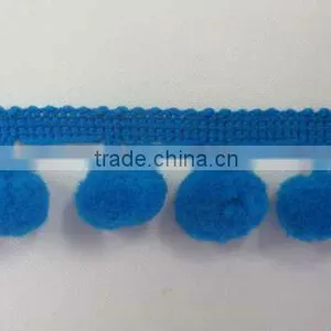 Garment Accessories Blue Color Pompom Ball Trim thumbnail-1