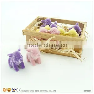 Polyresin Crafts in Wood Box Plush Chicken Toy thumbnail-5