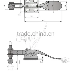 2016 Hot Sale SK3-021-5 Horizontal Toggle Clamp thumbnail-3