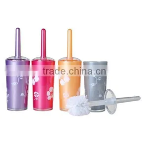 Lovely Flower Style Printed Plastic Toilet Brush Set &Plastic MakeupToilet Brush Set thumbnail-1