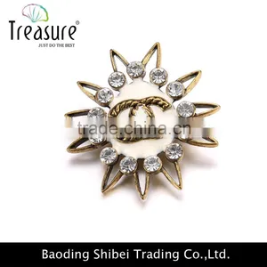 2015 Latest New Model Famous Brand Imitation Flower Shape Trendy Best Price Brooch Wholesale thumbnail-1