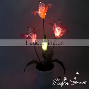 High Quality Artificial Potted Lily Calla Flower Artificial Led Flowers With Battery for Indoor Ornaments thumbnail-1