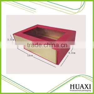 Custom Size Red Coated Paper Gift Box With Window Wholesale thumbnail-1