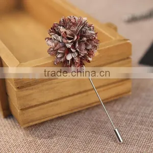 Men's Polka Dot Flower Lapel Pin Flower Boutonniere thumbnail-1