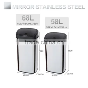 8 10 13 Gallon Infrared Touchless Dustbin Stainless Steel Waste Bin Indoor Garbage Can Factory SD-007 thumbnail-3