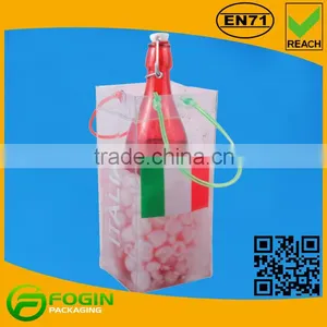 High Quality Different Colors Wine Bottle Cooler Plastic Bag thumbnail-1