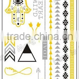 Jewelry Gold and Silver Body Metallic Temporary Tattoo Stickers thumbnail-1
