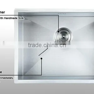 16 Gague 18 Gague Stainless Steel Undermount Rectangular Single Bowl Kitchen Sink thumbnail-2