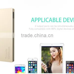 2016 New Ultra-thin 10000mah Alunium Li-polymer Power Bank With Cable Built-in thumbnail-2