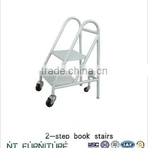 Cheap 2-step Steel Book Stairs With Movable Wheels/book Ladder thumbnail-1